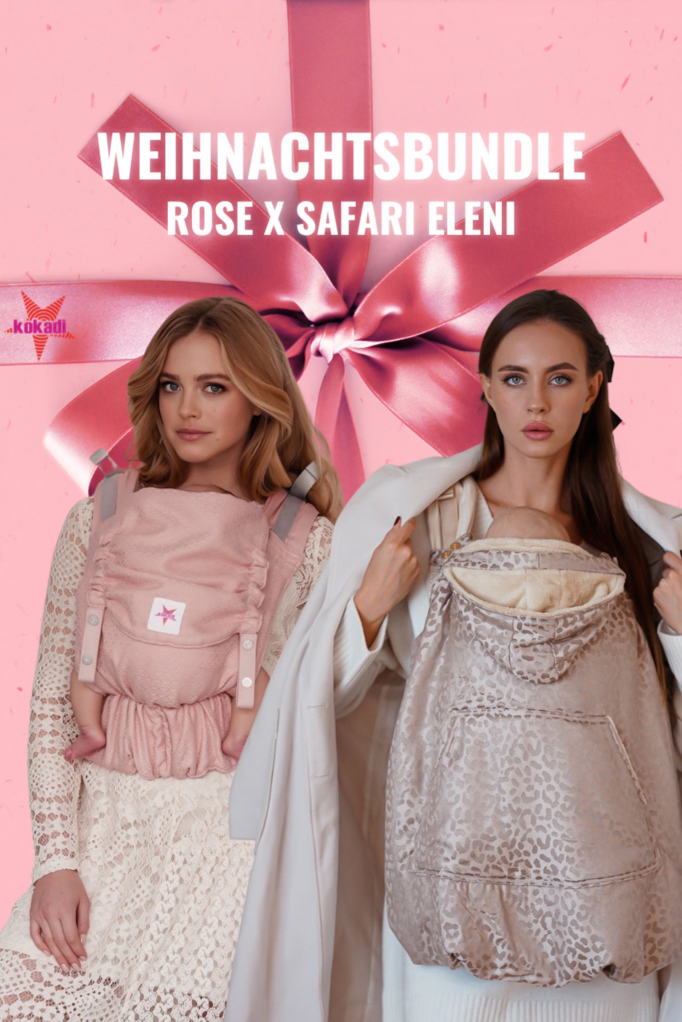 Bundle Tragcover Safari Eleni & Babystrage Flip Heart2Heart Rosé