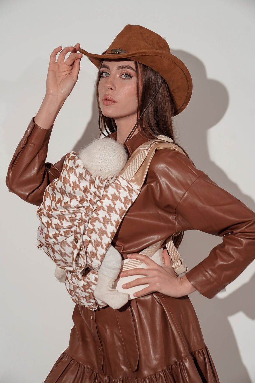 πορτ μπεμπέ Flip Houndstooth Latte Macchiato - KOKADI